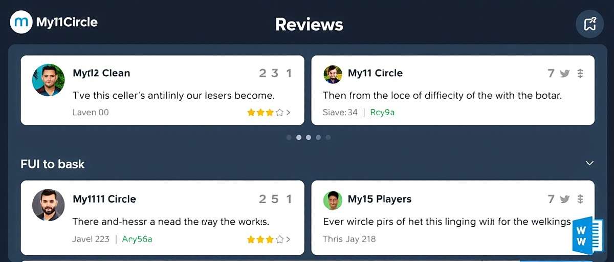 My11Circle User Reviews My11Circle user reviews showing high ratings and positive feedback from Indian players