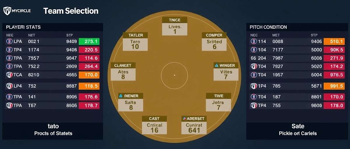 My11Circle Team Selection Strategy My11Circle team selection strategy guide showing player stats and pitch condition analysis